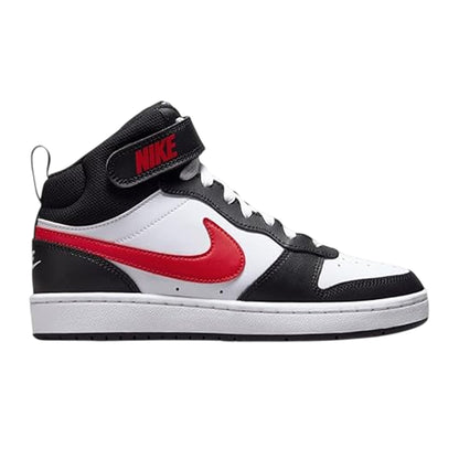 White-Black-Red - Front - Nike Boys Court Borough High Top Trainers