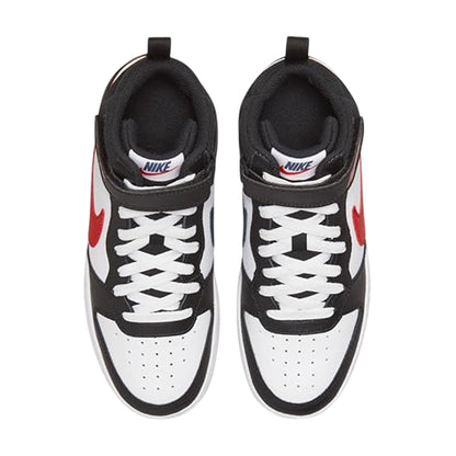 White-Black-Red - Side - Nike Boys Court Borough High Top Trainers