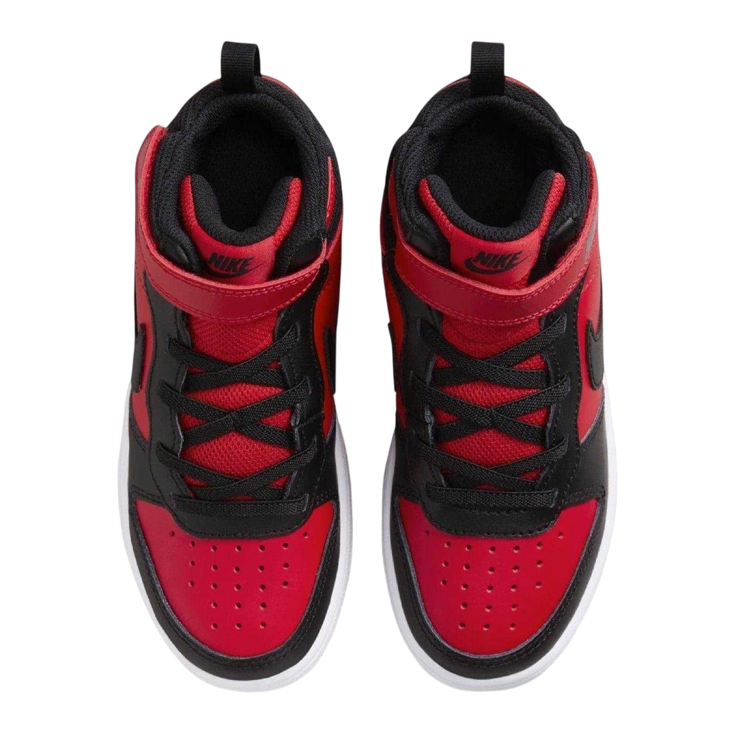 Red-Black - Side - Nike Boys Court Borough High Top Trainers