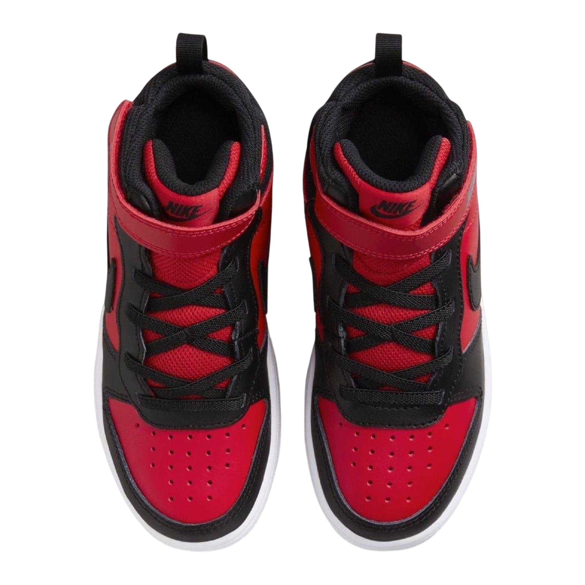 Red-Black - Side - Nike Boys Court Borough High Top Trainers