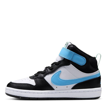 White-Blue-Black - Back - Nike Boys Court Borough High Top Trainers