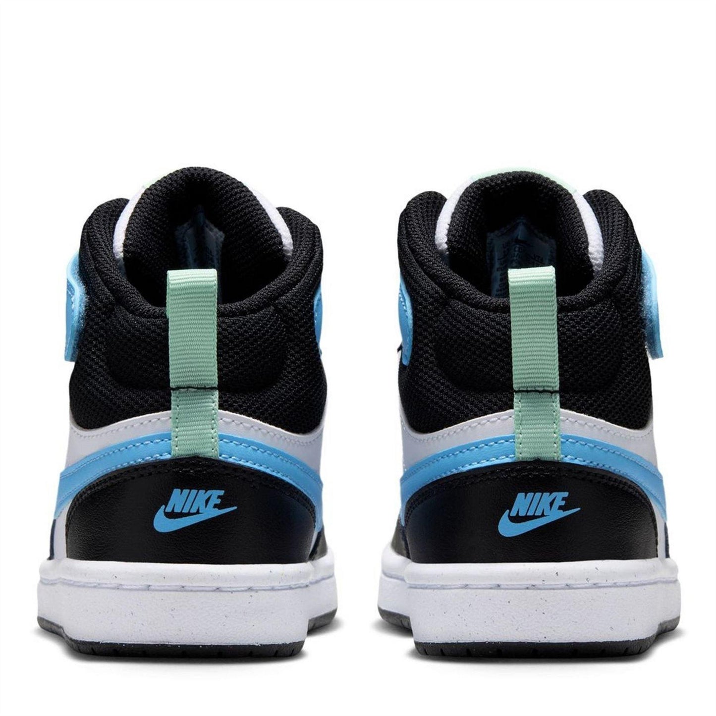 White-Blue-Black - Lifestyle - Nike Boys Court Borough High Top Trainers