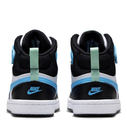 White-Blue-Black - Lifestyle - Nike Boys Court Borough High Top Trainers