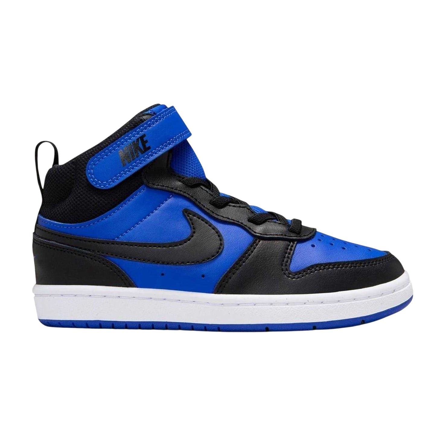 Royal Blue-Black - Front - Nike Boys Court Borough High Top Trainers