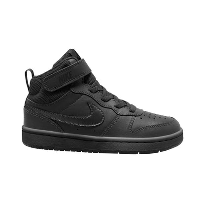 Triple Black - Front - Nike Boys Court Borough High Top Trainers