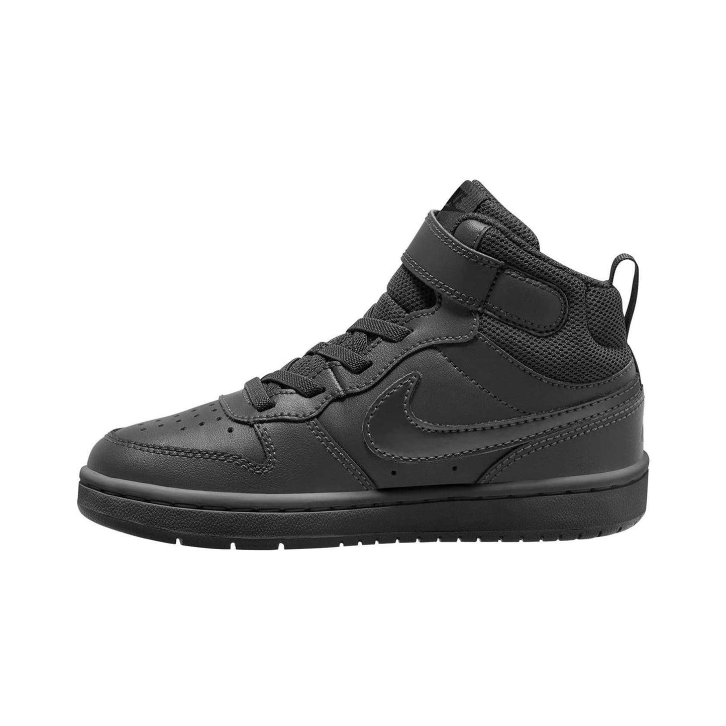 Triple Black - Back - Nike Boys Court Borough High Top Trainers