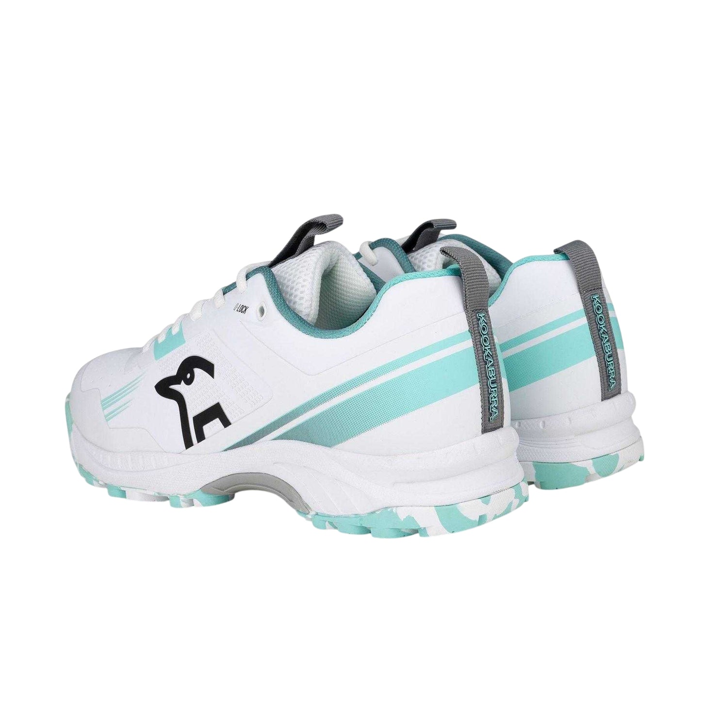 White-Blue - Back - Kookaburra Childrens-Kids 4.0 Cricket Shoes