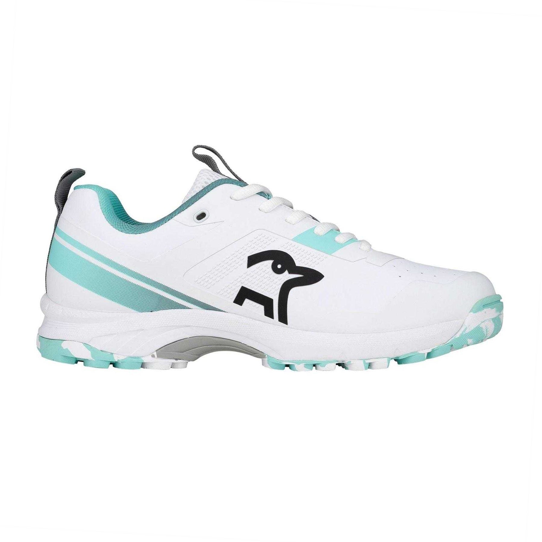 White-Blue - Front - Kookaburra Childrens-Kids 4.0 Cricket Shoes