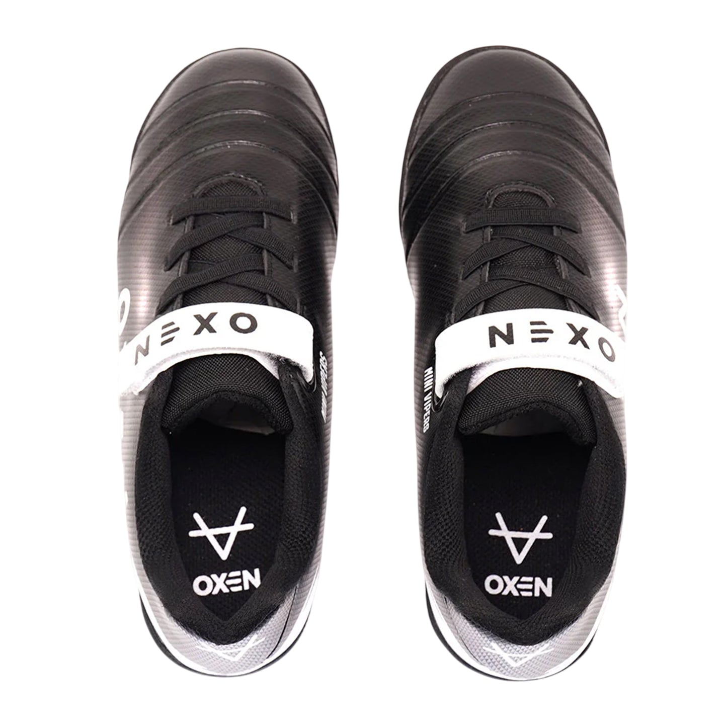 Black - Side - OXEN Childrens-Kids Mini Viper Artificial Ground Football Boots