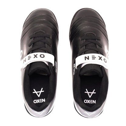 Black - Side - OXEN Childrens-Kids Mini Viper Artificial Ground Football Boots