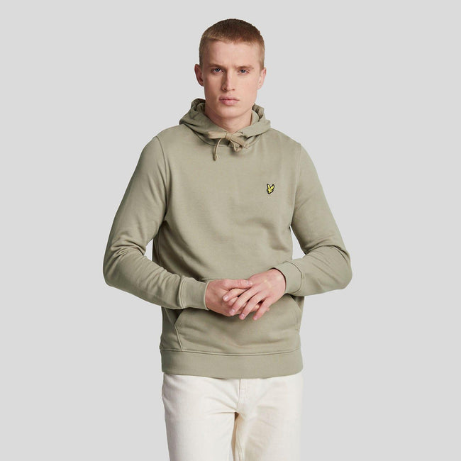 Beige - Front - Lyle & Scott Mens Pull Over Hoodie