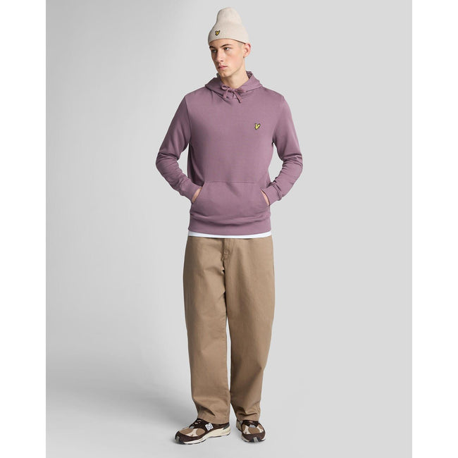 Purple - Back - Lyle & Scott Mens Pull Over Hoodie