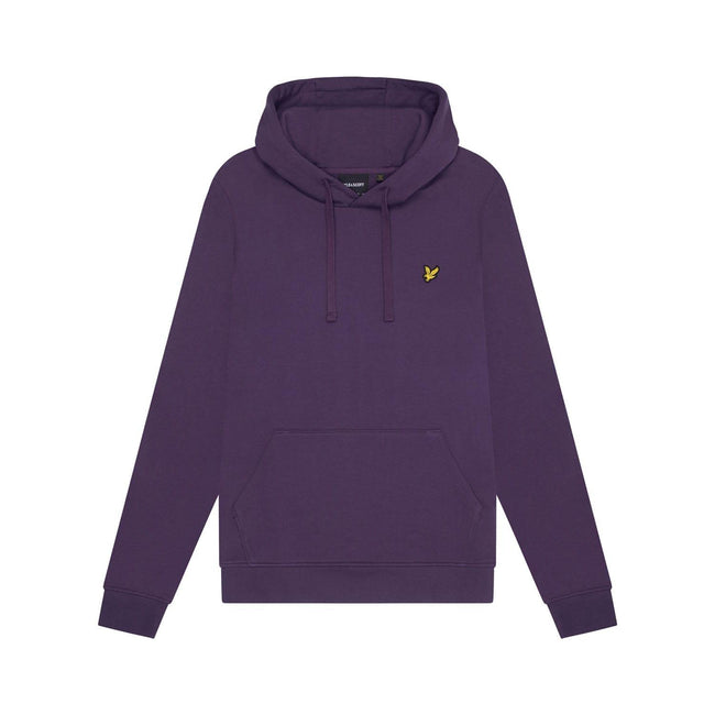 Purple - Close up - Lyle & Scott Mens Pull Over Hoodie