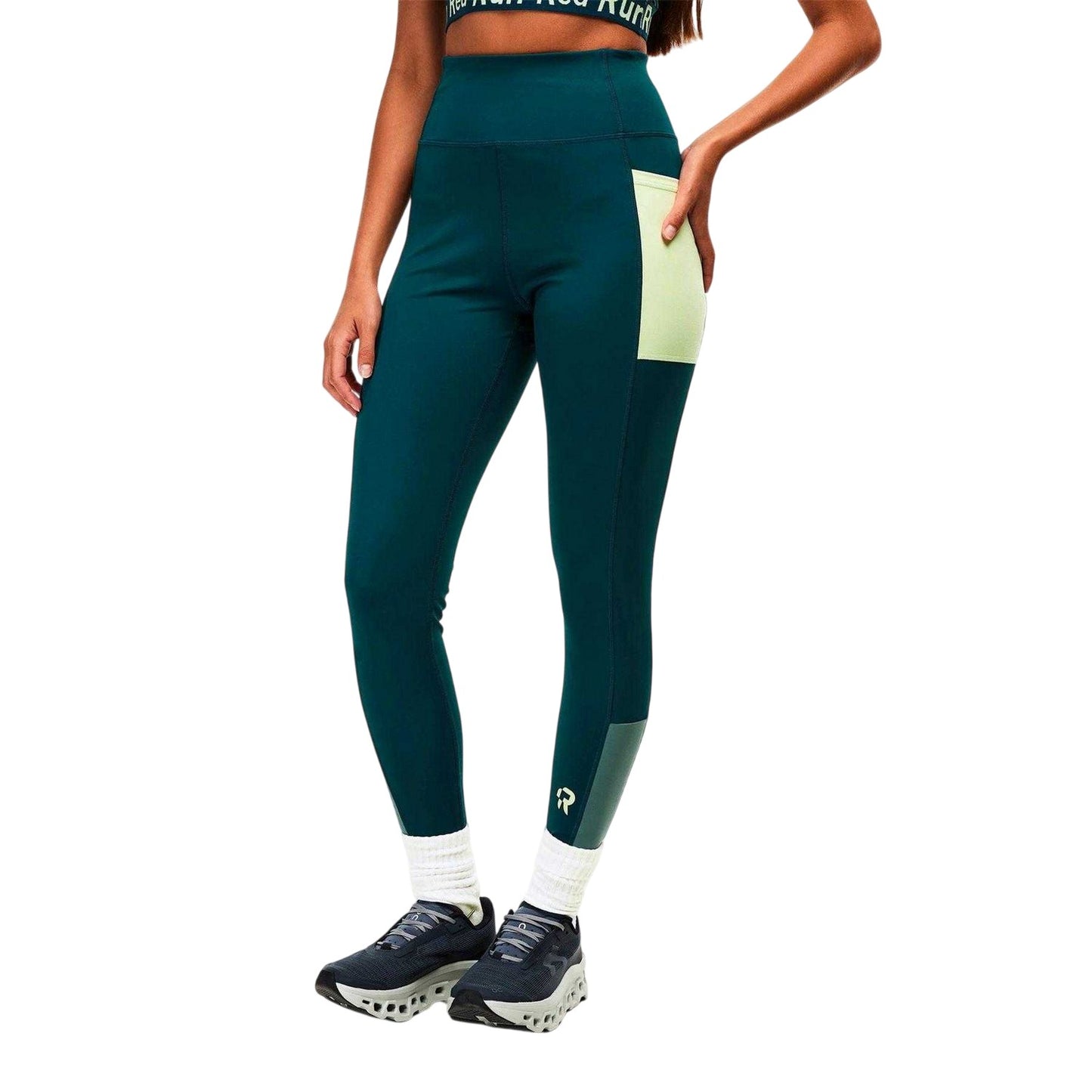 Dark Green - Side - Red Run Womens-Ladies Skyline Sculpted Leggings