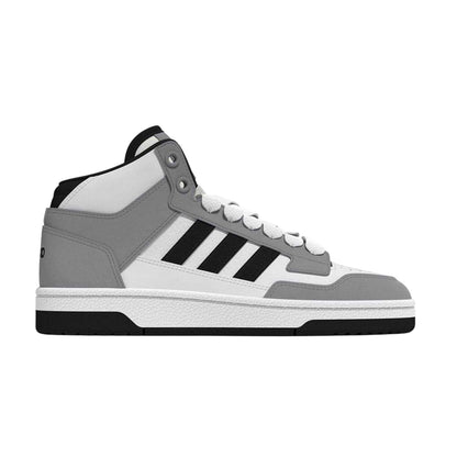 White-Black - Front - Adidas Childrens-Kids Rapid Court Leather Basketball Shoes