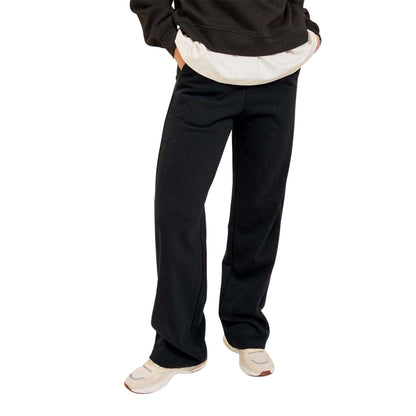 Black - Side - JJXX Womens-Ladies High Rise Wide Leg Sweatpants