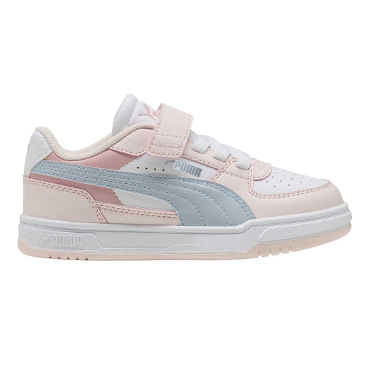 Blue-Blush Pink-White-Blue - Front - Puma Childrens-Kids Caven III Flat Trainers