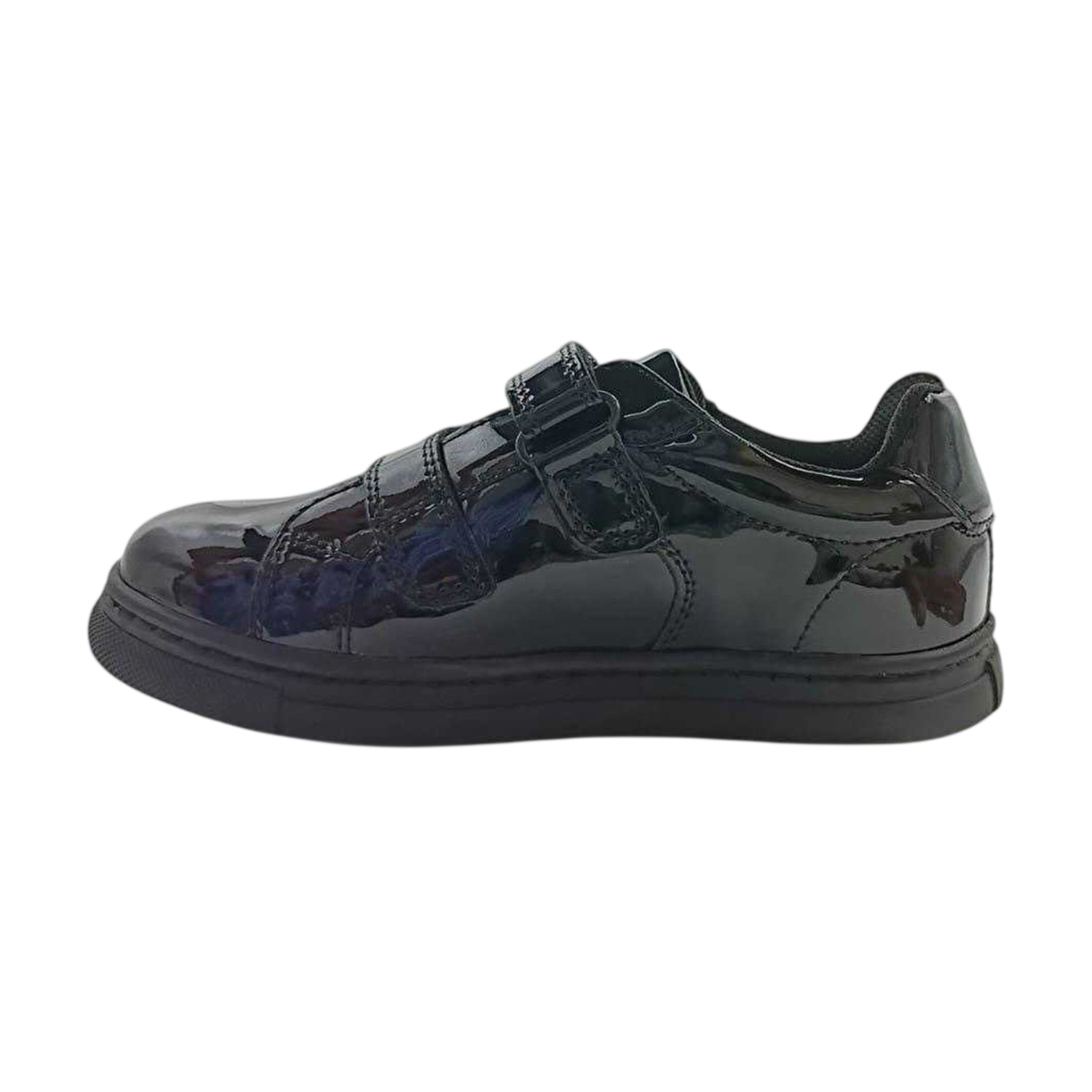Black - Side - Pretty Green Childrens-Kids Stroud School Shoes