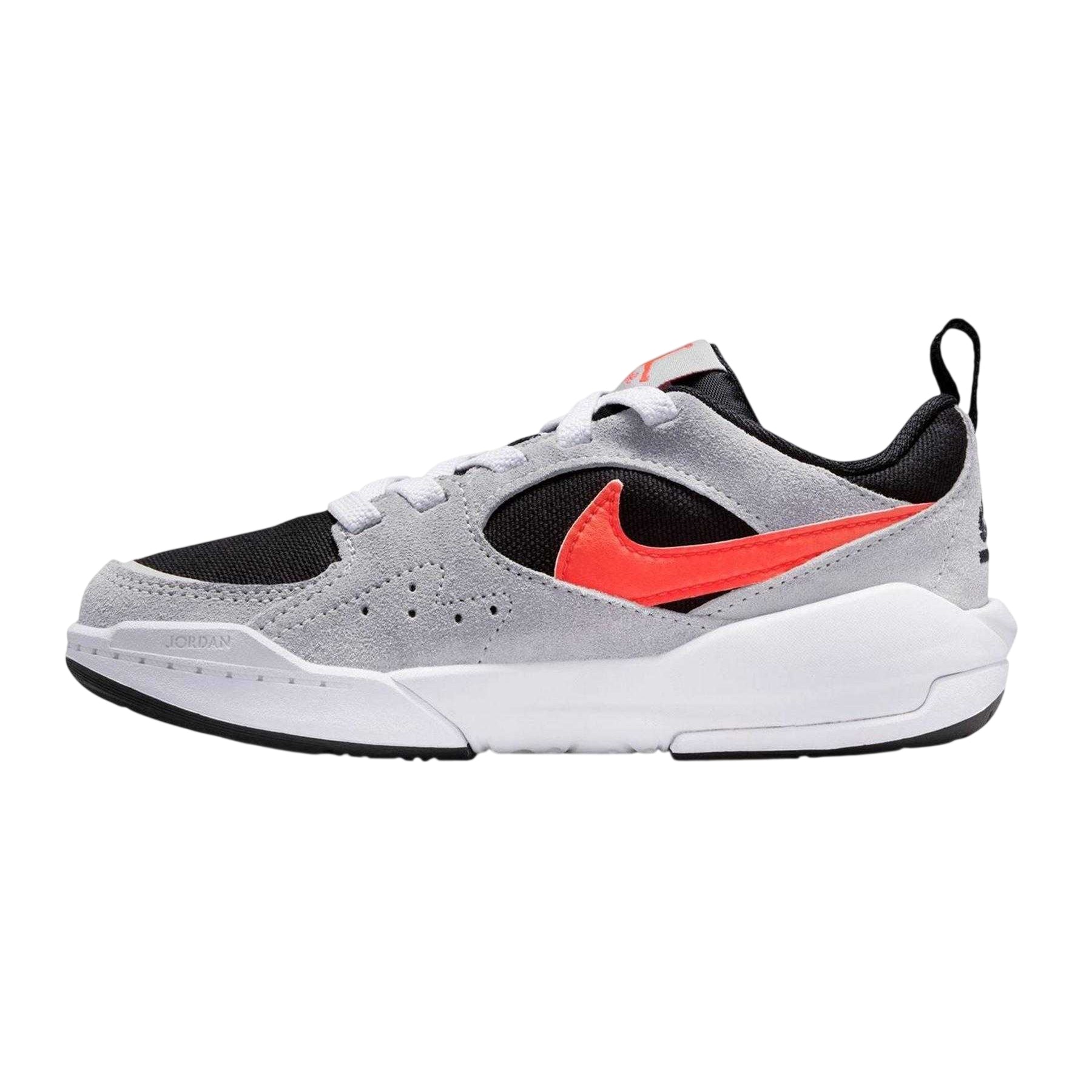 Black-White-Red - Side - Nike Childrens-Kids Air Jordan CMFT Era Suede Panel Trainers