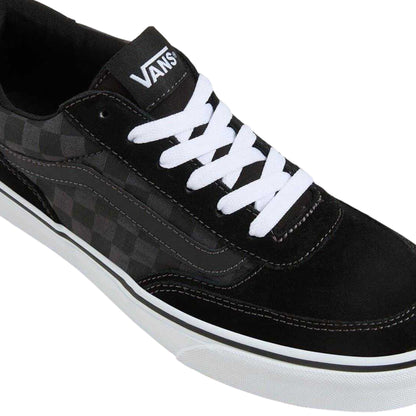 Black - Lifestyle - Vans Mens Brooklyn Checkered Suede Low Cut Trainers