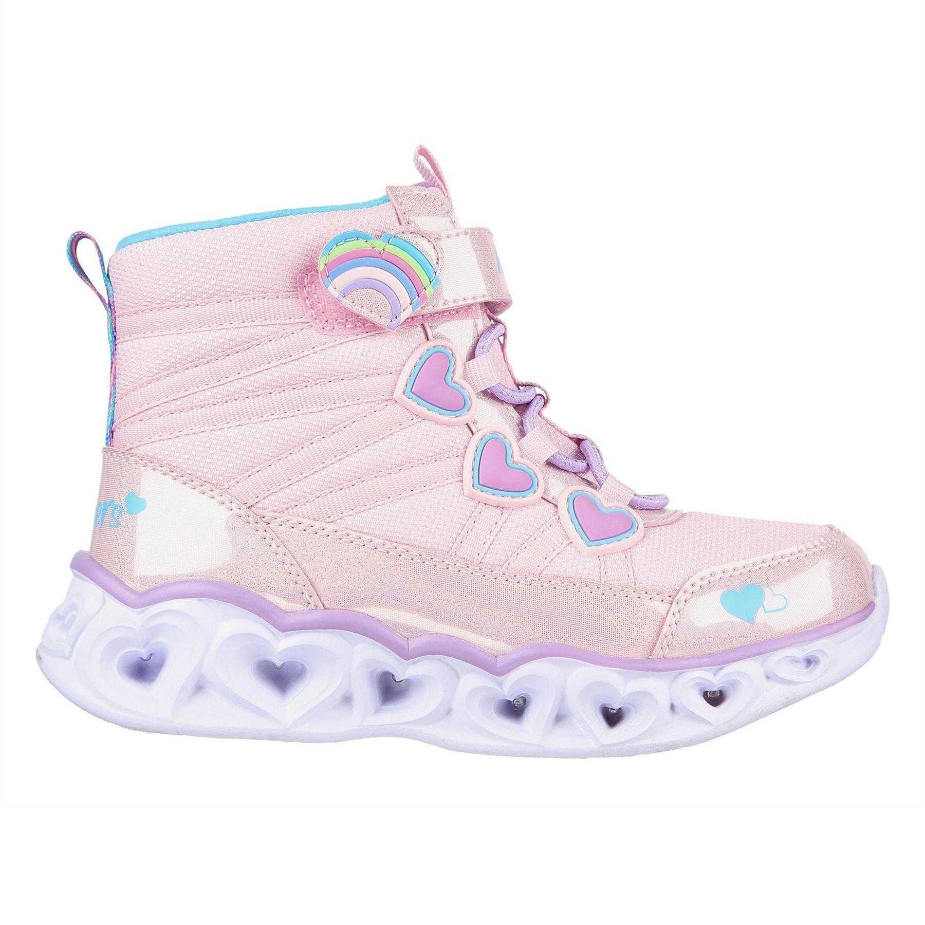 Pink - Front - Skechers Childrens-Kids Heart Lights Walking Shoes