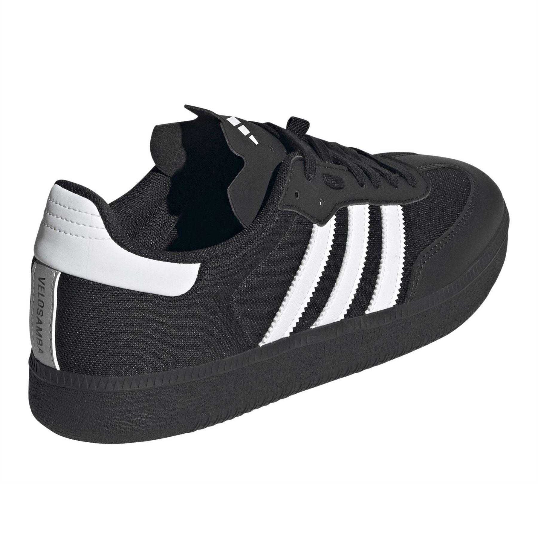 Core Black - Back - Adidas Childrens-Kids Velosamba 3 Stripes Cycling Trainers