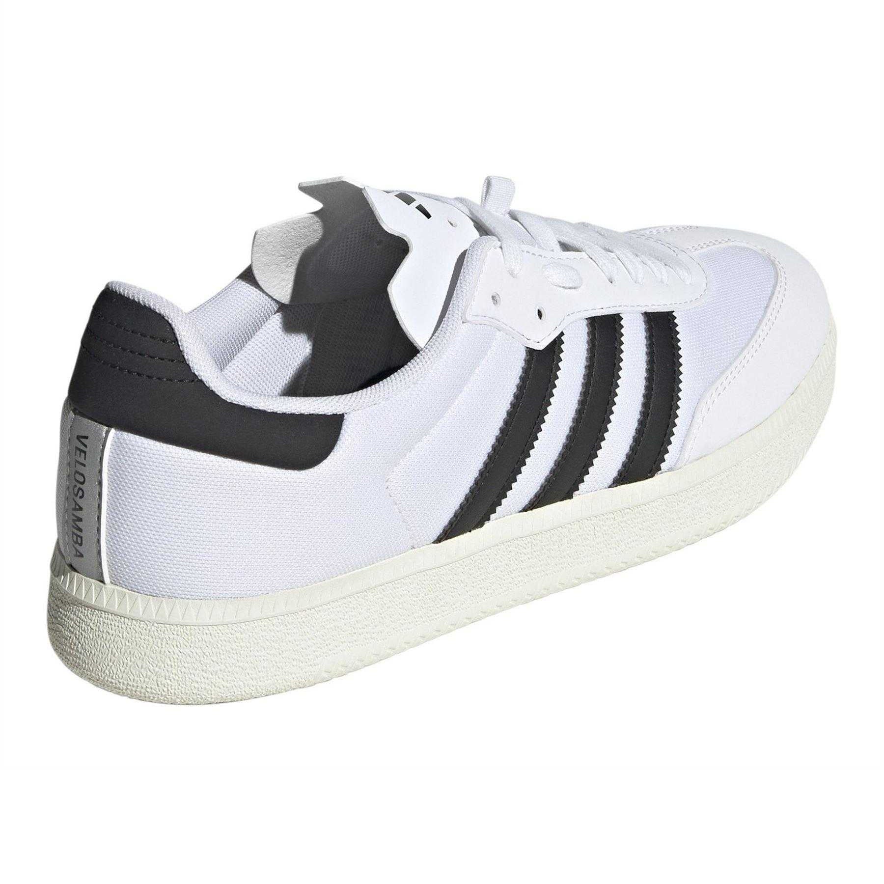 White - Back - Adidas Childrens-Kids Velosamba 3 Stripes Cycling Trainers
