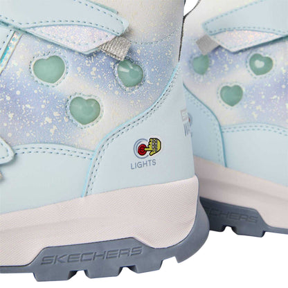 Light Blue - Side - Skechers Childrens-Kids Stormblazer Light Up Waterproof Walking Shoes