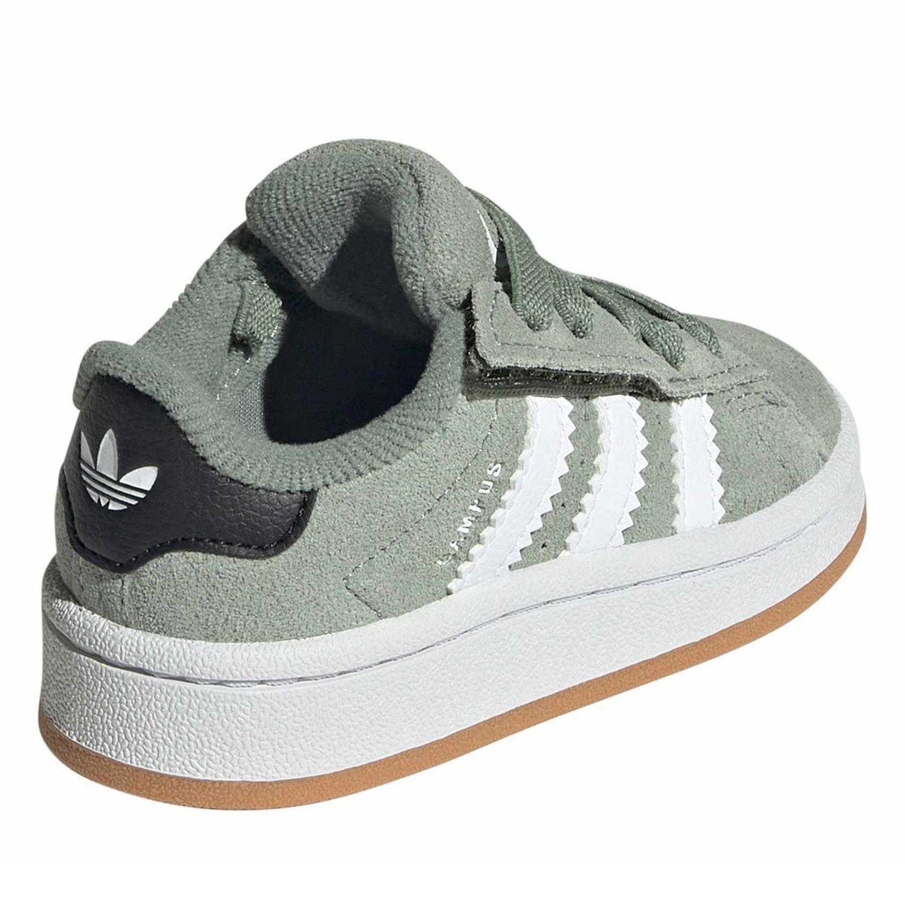 Silver Green - Back - Adidas Baby Campus Suede Trainers