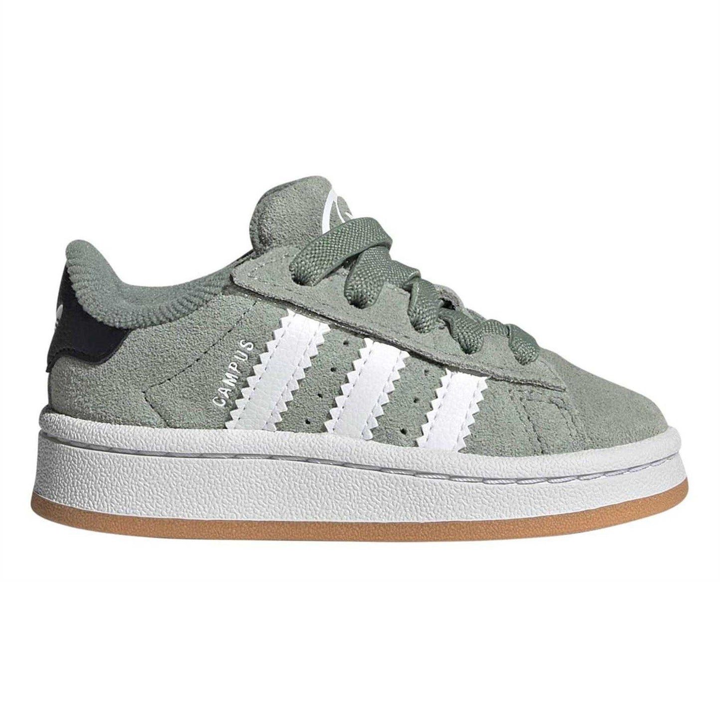 Silver Green - Front - Adidas Baby Campus Suede Trainers
