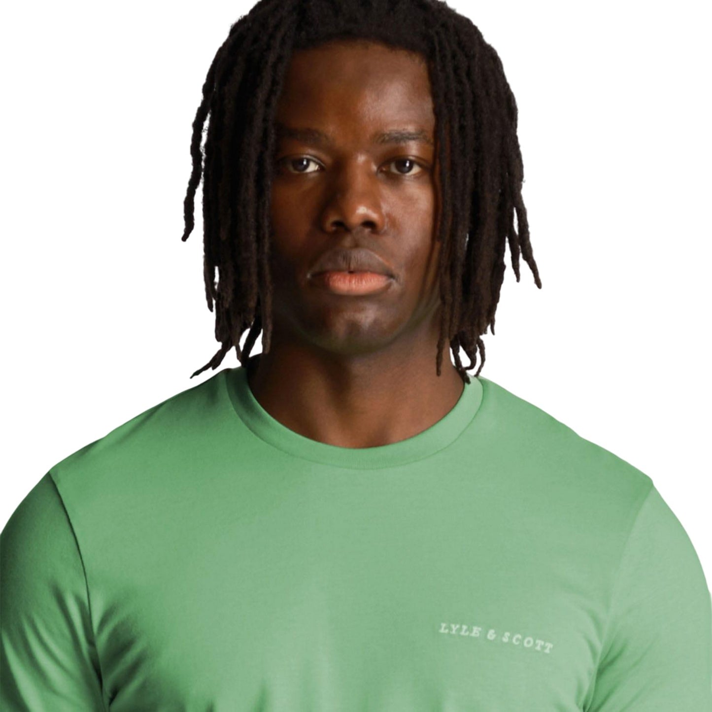 Green - Side - Lyle & Scott Mens Embroidered T-Shirt