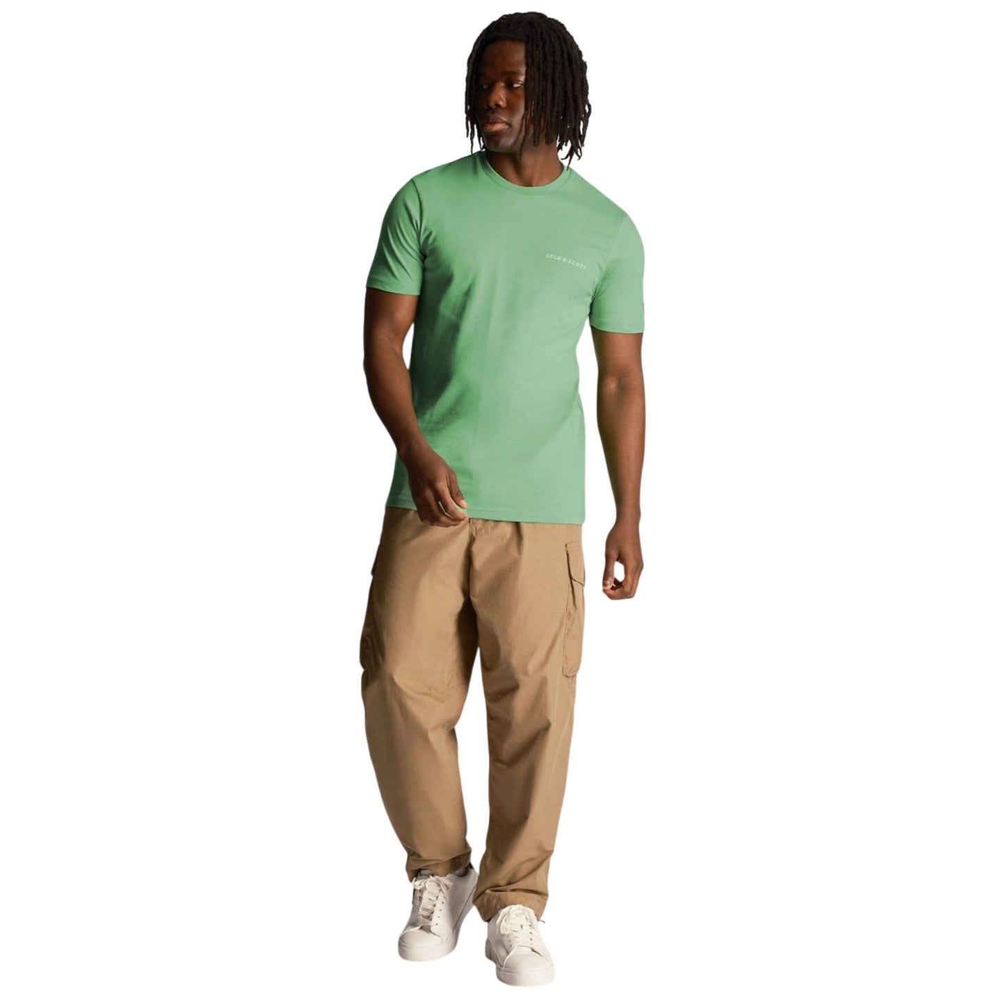 Green - Pack Shot - Lyle & Scott Mens Embroidered T-Shirt