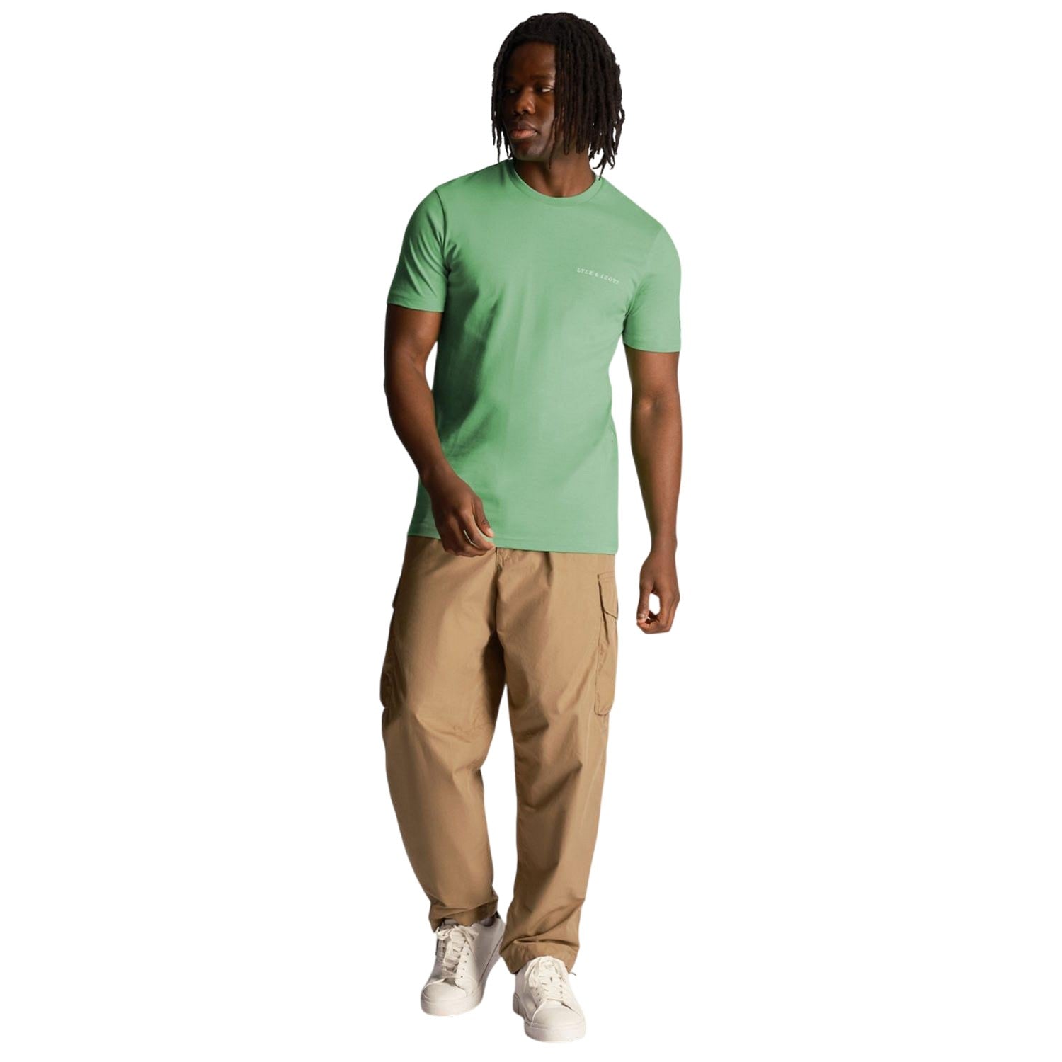 Green - Pack Shot - Lyle & Scott Mens Embroidered T-Shirt