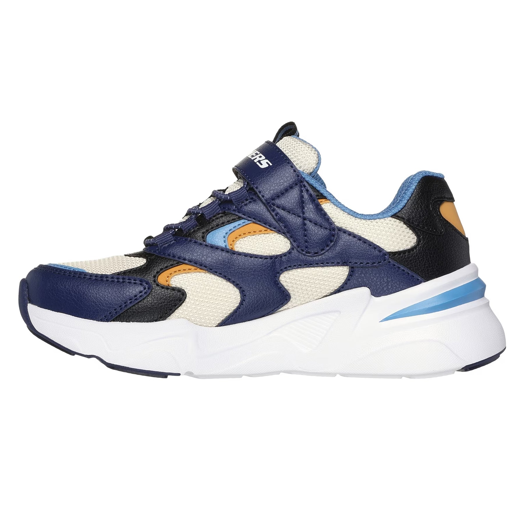 Navy-Multicoloured - Back - Skechers Childrens-Kids Bobsbamina Mesh Trainers