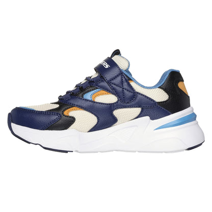 Navy-Multicoloured - Back - Skechers Childrens-Kids Bobsbamina Mesh Trainers
