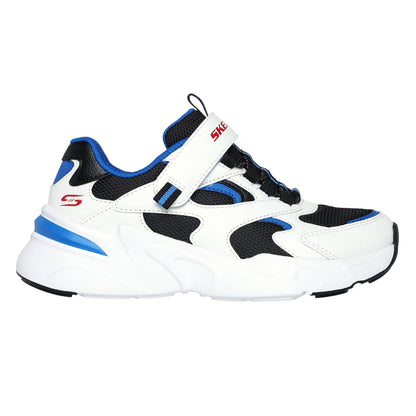 White-Black-Blue - Front - Skechers Childrens-Kids Bobsbamina Mesh Trainers