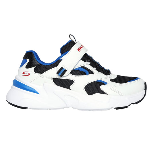 White-Black-Blue - Front - Skechers Childrens-Kids Bobsbamina Mesh Trainers