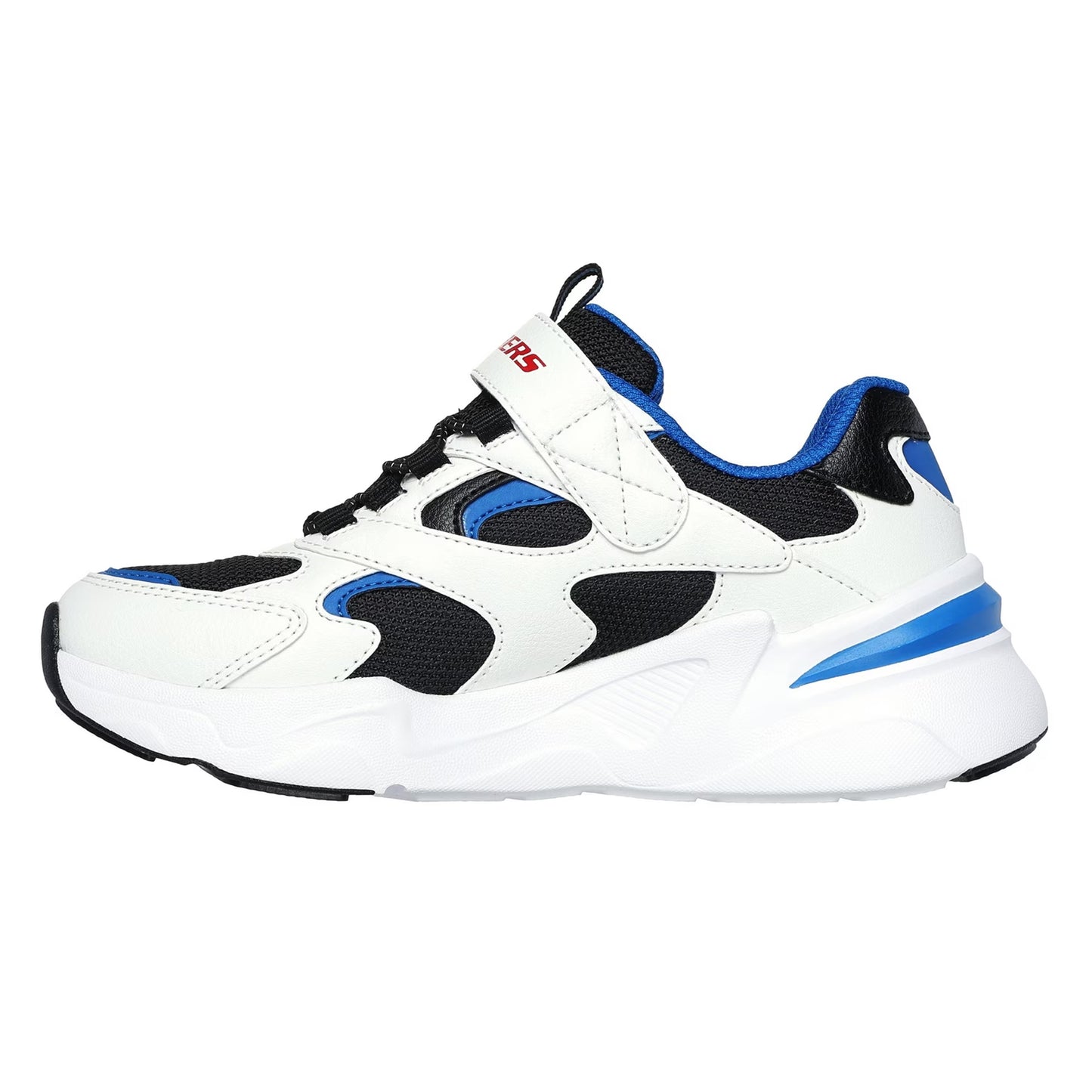 White-Black-Blue - Back - Skechers Childrens-Kids Bobsbamina Mesh Trainers