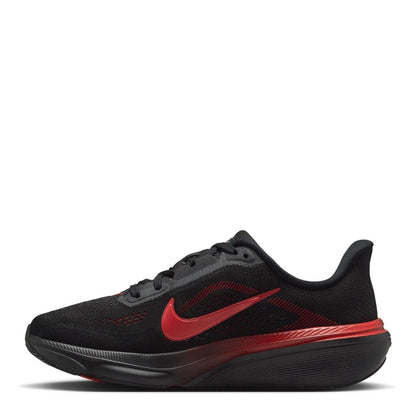 Black-Red - Back - Nike Childrens-Kids Air Zoom Cushioned Running Shoes