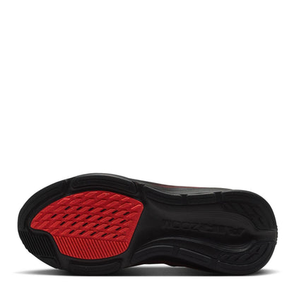 Black-Red - Side - Nike Childrens-Kids Air Zoom Cushioned Running Shoes