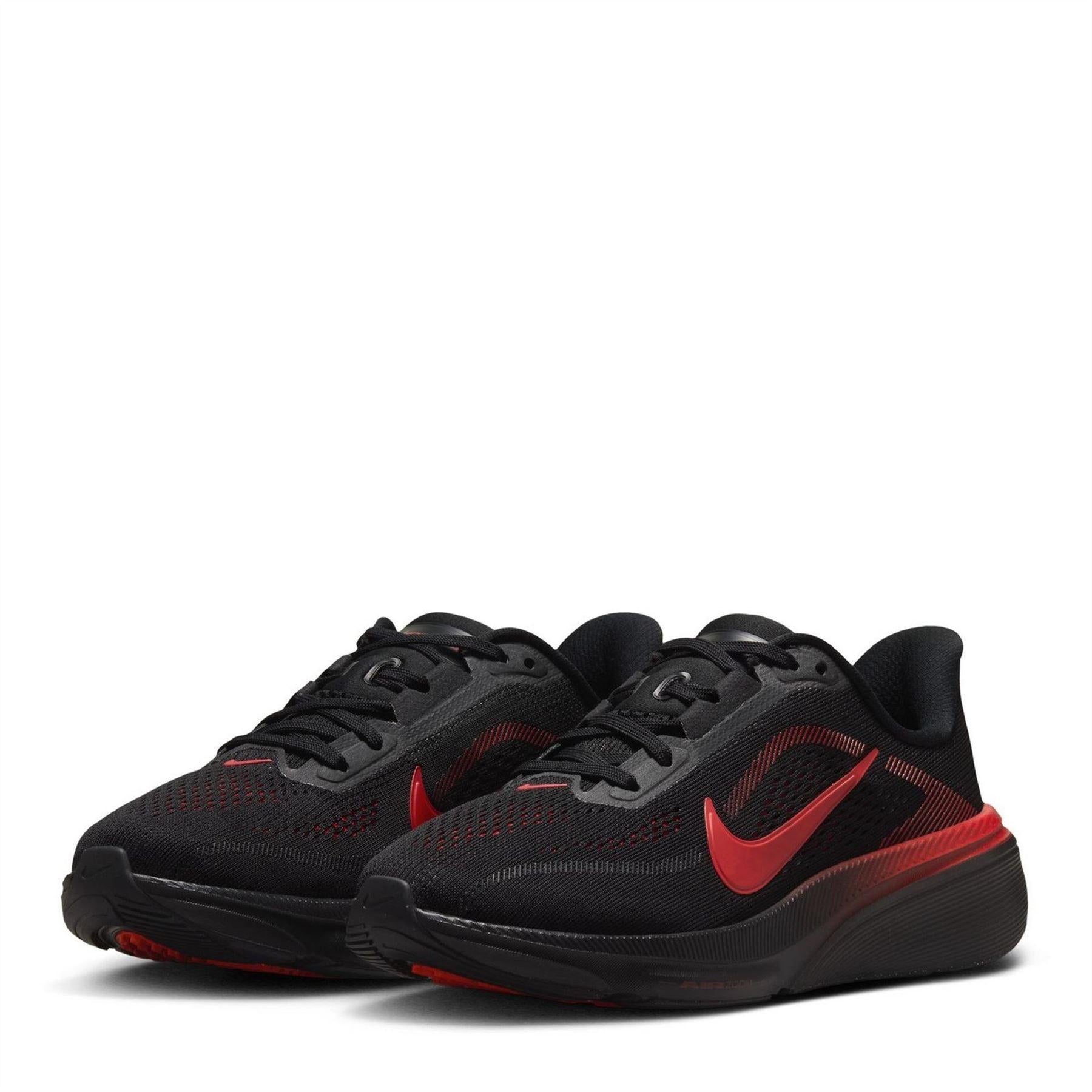 Black-Red - Lifestyle - Nike Childrens-Kids Air Zoom Cushioned Running Shoes