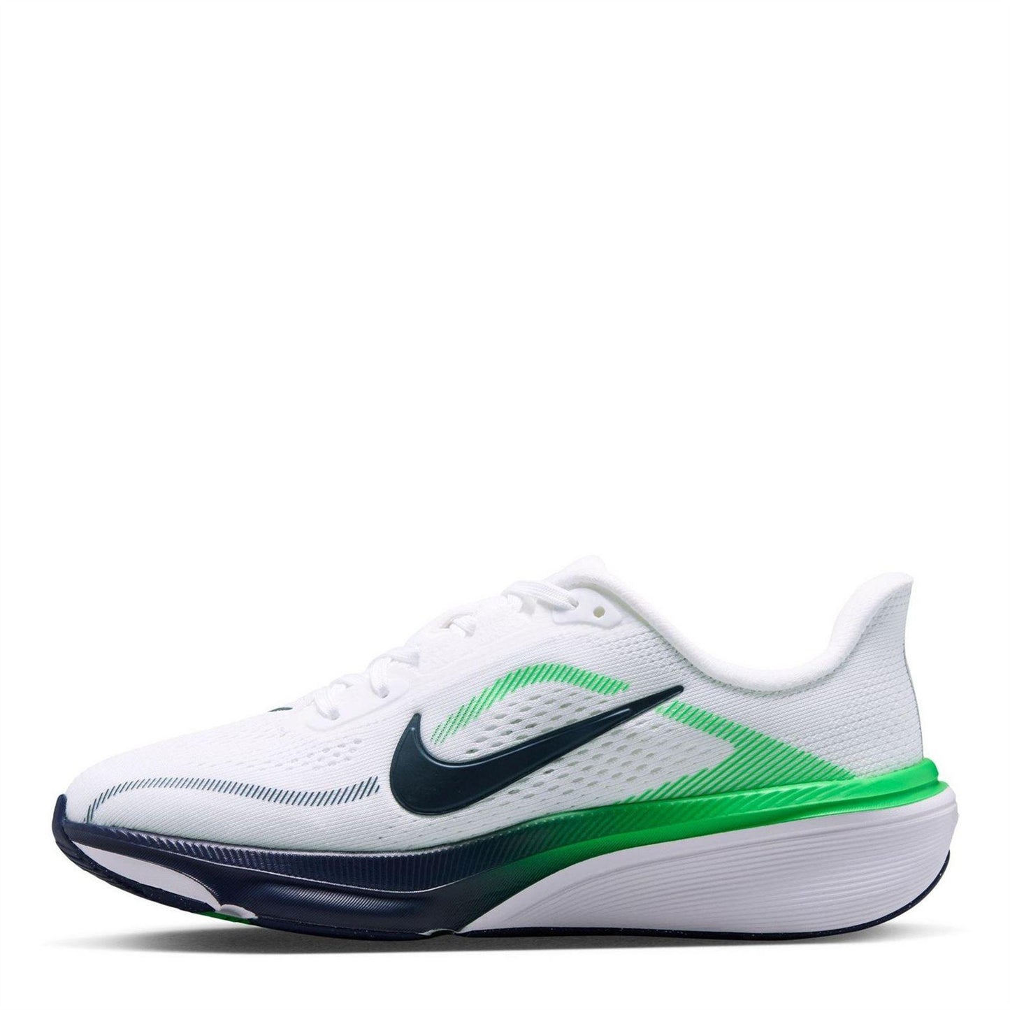 White-Green - Back - Nike Childrens-Kids Air Zoom Cushioned Running Shoes