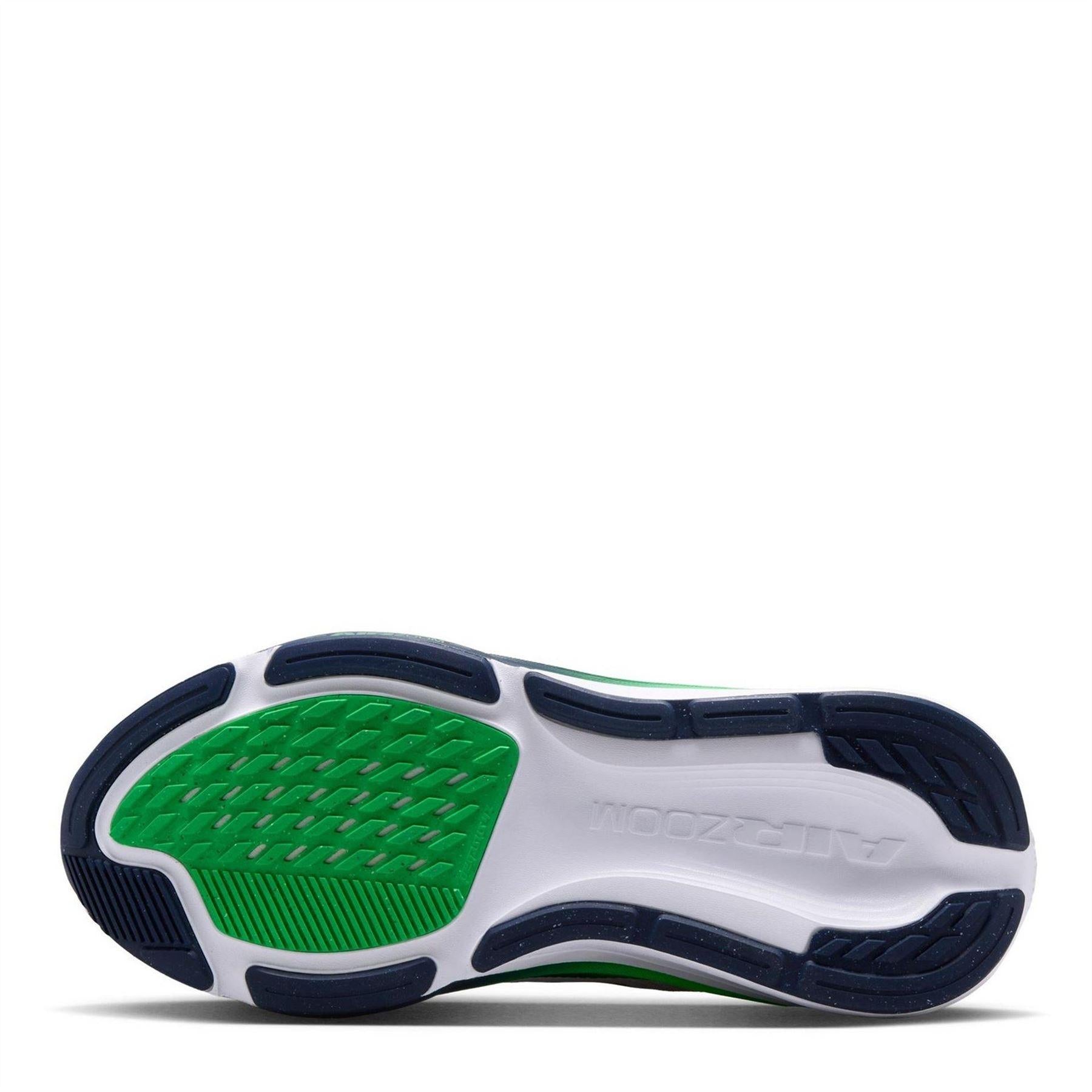 White-Green - Lifestyle - Nike Childrens-Kids Air Zoom Cushioned Running Shoes