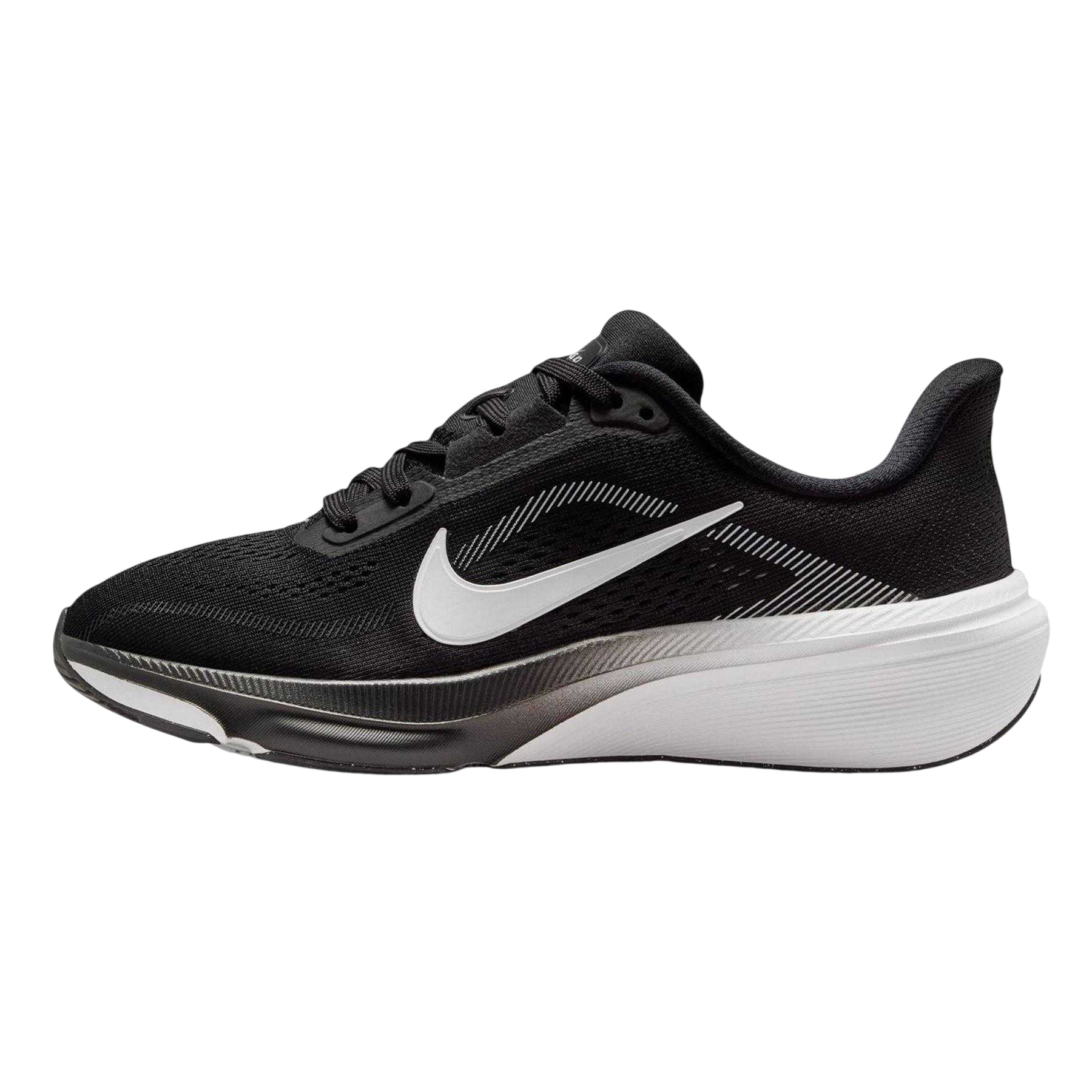 Black-White - Side - Nike Childrens-Kids Air Zoom Cushioned Running Shoes
