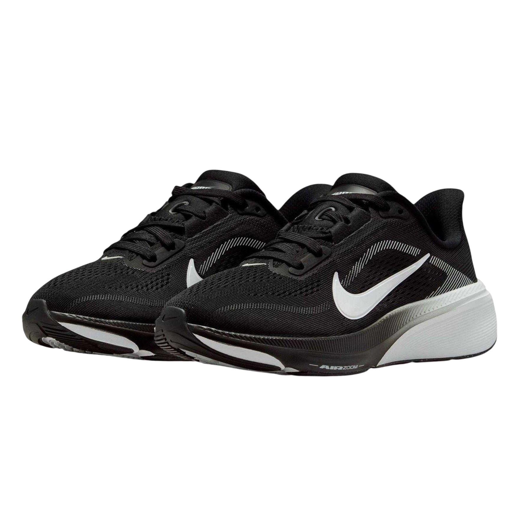 Black-White - Lifestyle - Nike Childrens-Kids Air Zoom Cushioned Running Shoes