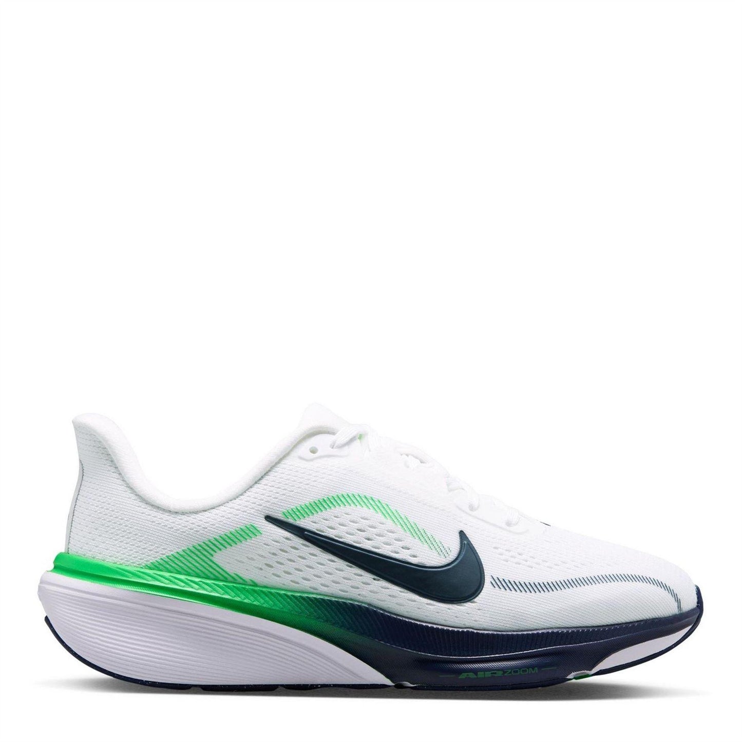 White-Green - Front - Nike Childrens-Kids Air Zoom Cushioned Running Shoes