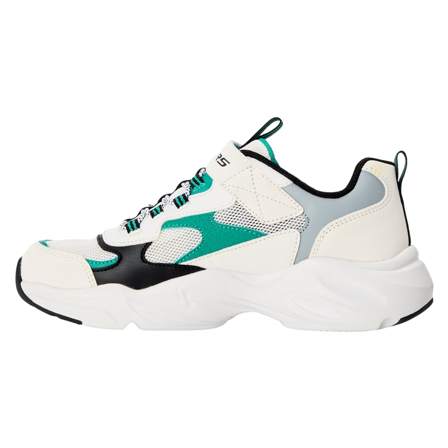 White-Green - Back - Skechers Childrens-Kids Stamina Airy Mesh Slip-on Trainers