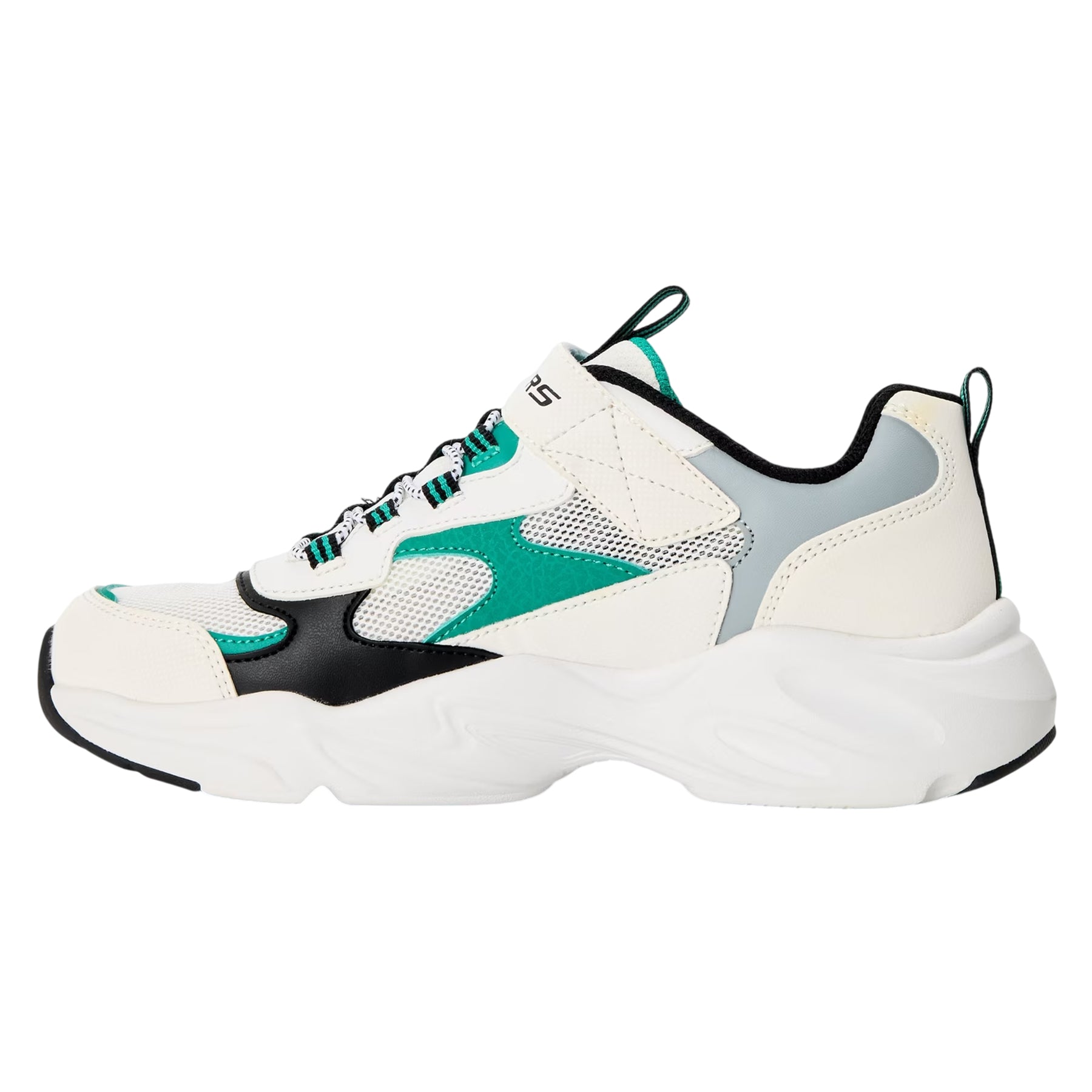 White-Green - Back - Skechers Childrens-Kids Stamina Airy Mesh Slip-on Trainers