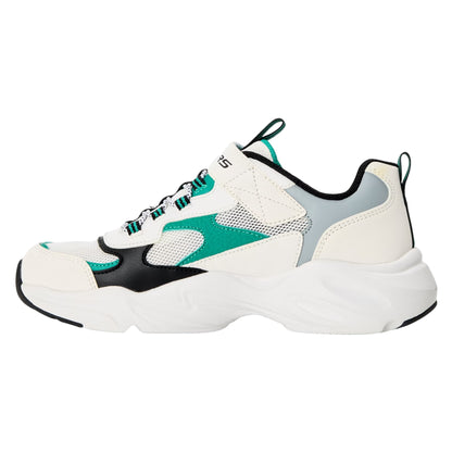 White-Green - Back - Skechers Childrens-Kids Stamina Airy Mesh Slip-on Trainers