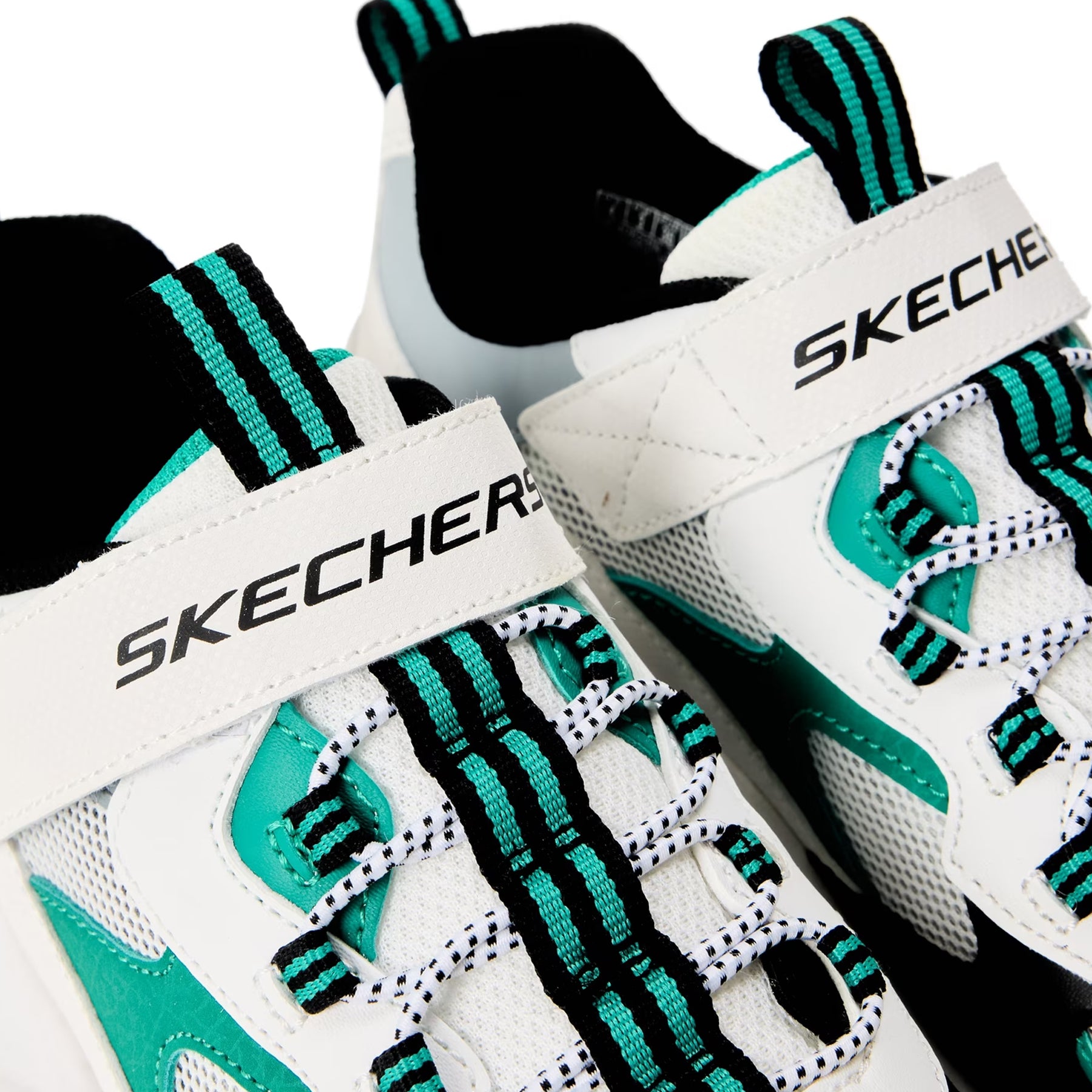 White-Green - Lifestyle - Skechers Childrens-Kids Stamina Airy Mesh Slip-on Trainers